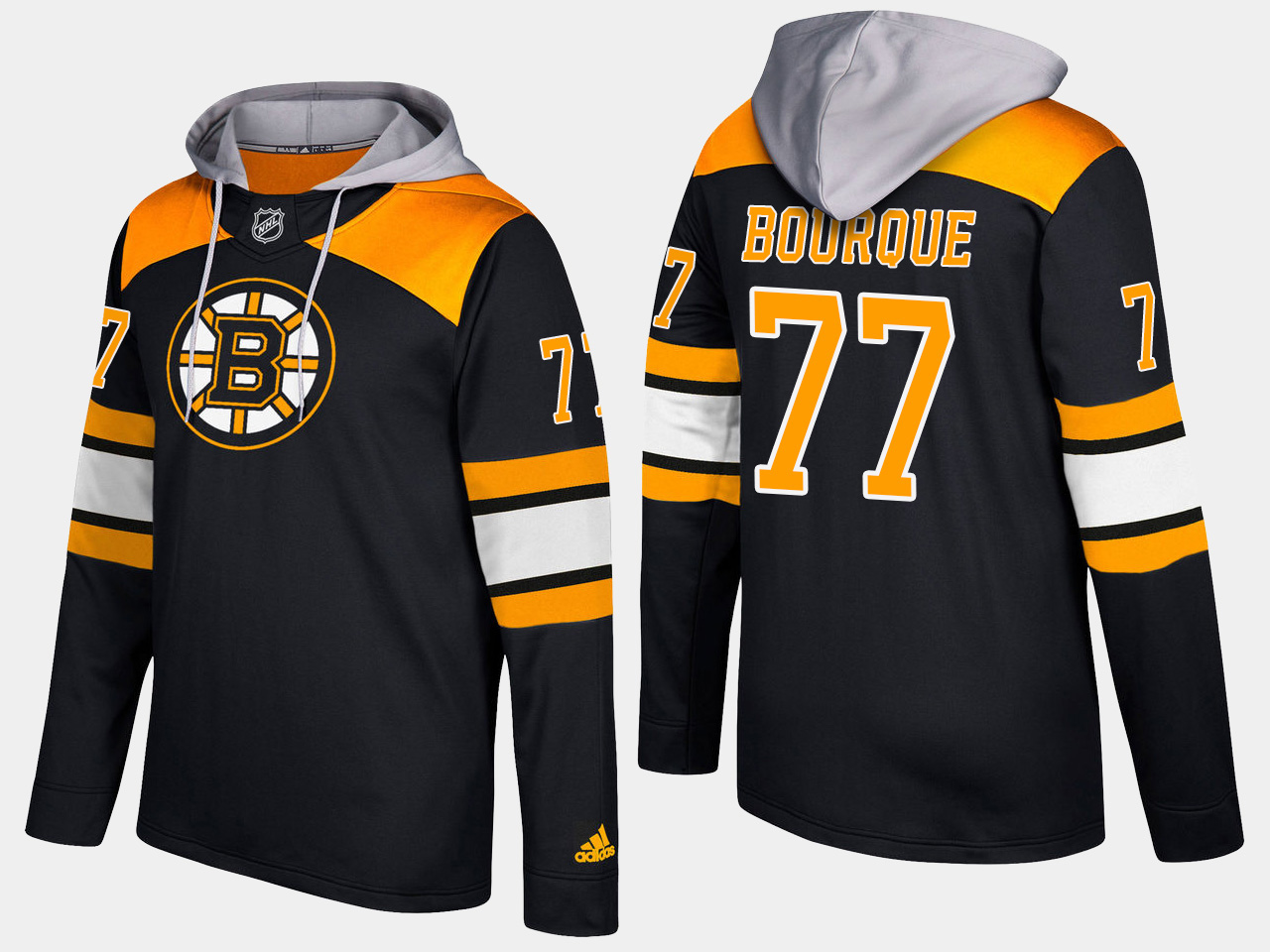 Men NHL Boston bruins retired #77 ray bourque black hoodie->boston bruins->NHL Jersey